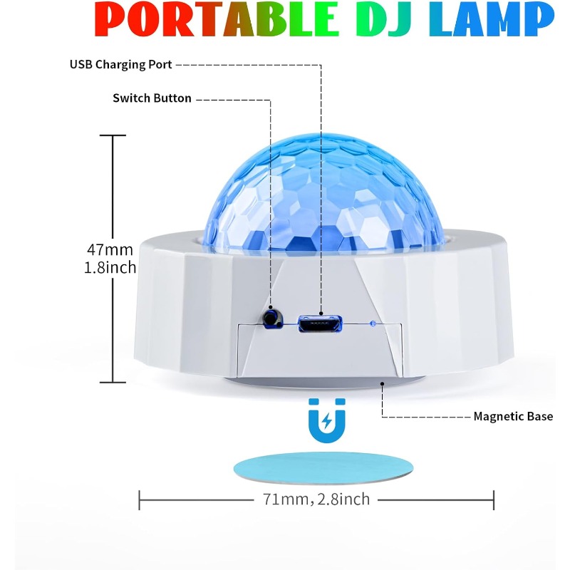 Car Disco Ball Rechargeable Ba - огляд і ціна Audio Music Dj