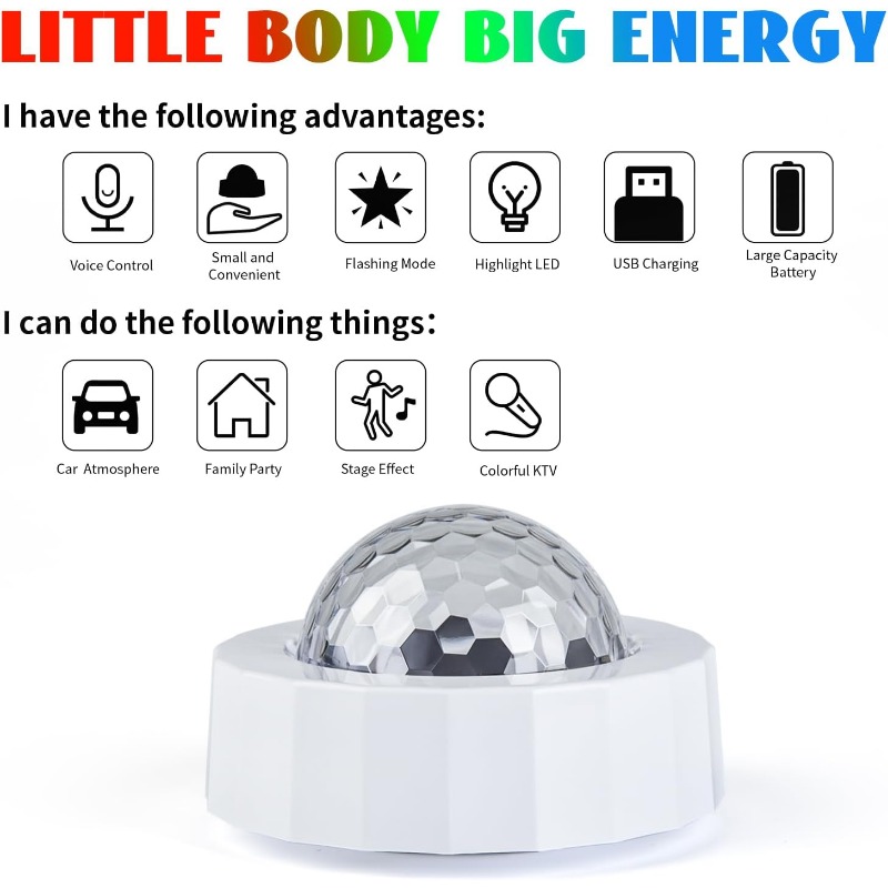 Car Disco Ball Rechargeable Ba - огляд і ціна Audio Music Dj