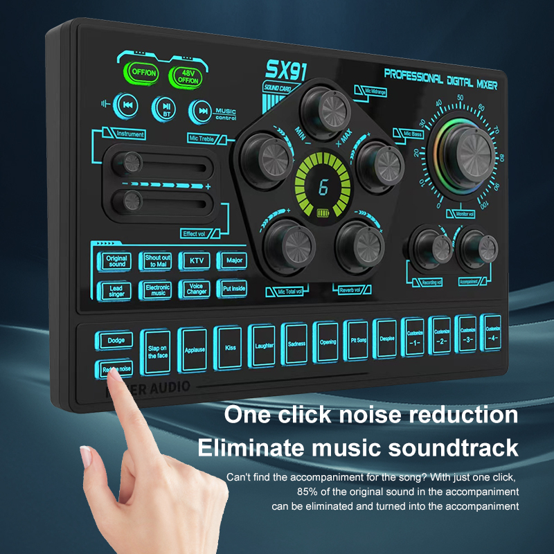 SX91 48V Audio Mixer with Voic - огляд і ціна Audio Music Dj