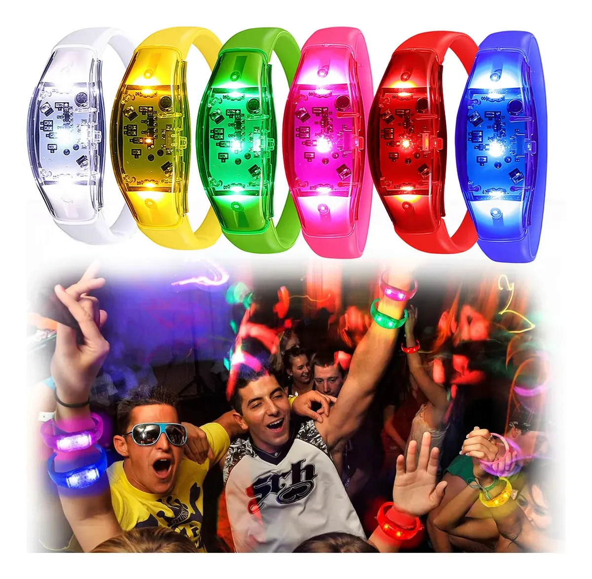 6PCS LED Bracelets Sound Activ - огляд і ціна Audio Music Dj